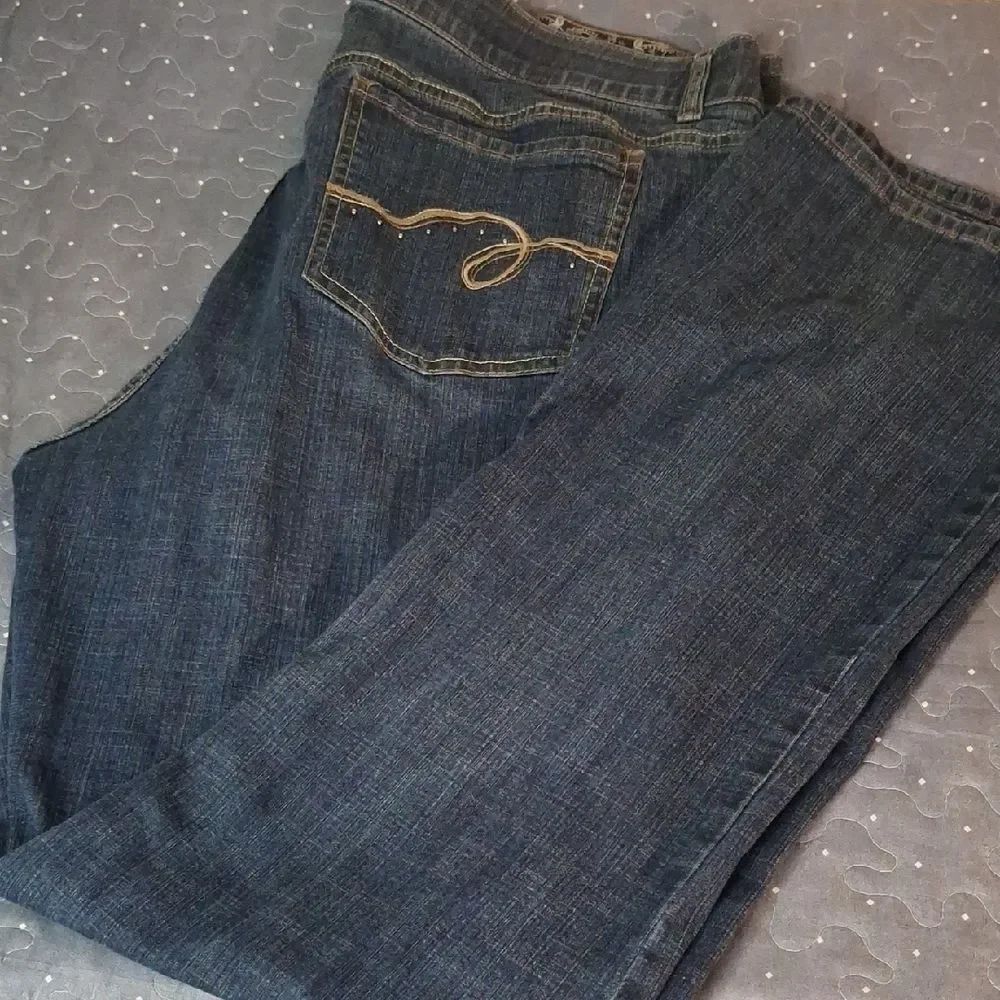 Riders by Lee Dark Wash Jeans with Curved Stitch Back Pocket